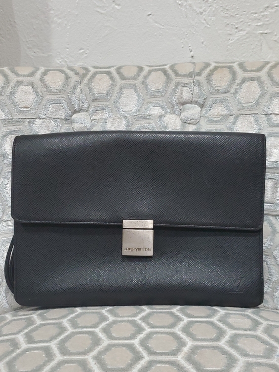 Louis Vuitton Handbags - Louis Vuitton Taiga Leather Selenga Clutch with Silver-Tone Lock